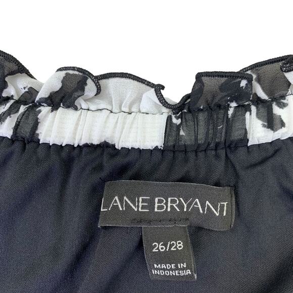 Lane Bryant Floral Chiffon Off the Shoulder Tops Plus Size 26/28 Pleated Blouse - Picture 14 of 16